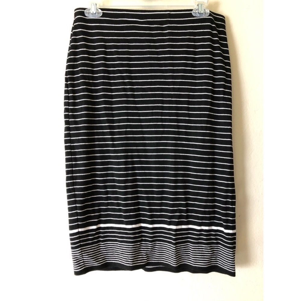 MAX STUDIO Striped Midi Pencil Skirt | Sz M
